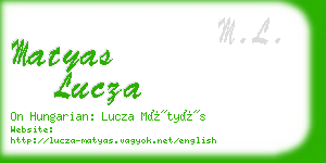 matyas lucza business card